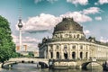 Bode Museum Island, Bodemuseum, Museumsinsel and TV Tower on Alexanderplatz, Berlin, Germany