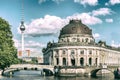 Bode Museum Island, Bodemuseum, Museumsinsel and TV Tower on Alexanderplatz, Berlin, Germany Royalty Free Stock Photo