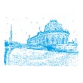 Bode museum. Berlin, Germany. Vector outline illustration Royalty Free Stock Photo