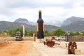 Bodega and winery with a huge bottle of wine, Mallorca, Spain Royalty Free Stock Photo