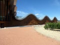 Bodega ysios under a blue sky in Spain