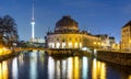 Bodemuseum and Museumsinsel in Berlin by night Royalty Free Stock Photo