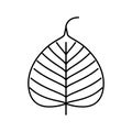 bodhi leaf buddhism line icon vector illustration
