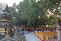 The Bodhi Palanka, located under the Bodhi Tree where Gautama Buddha was enlightended, draws Buddhists from all over the world. Royalty Free Stock Photo