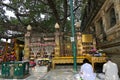 The Bodhi Palanka next to the sacred peepul tree, where Buddha was Enlightened, draws spiritual seekers from all over the world Royalty Free Stock Photo