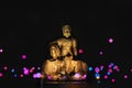 Bodhisattva buddha statue with lighting decoration Royalty Free Stock Photo