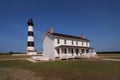 Bodie Island Lighthouse and keepers house in Nags Head, North Carolina. Royalty Free Stock Photo
