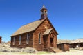 Bodie State Historic Park with Historic Wooden Methodist Church on Main Street of Ghost Town, Eastern Sierra, California Royalty Free Stock Photo