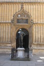 A statue of William Herbert the Duke of Pembroke at The Bodleian Library in Oxford UK Royalty Free Stock Photo