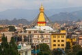 Bodnath Stupa in Kathmandu in Nepal Royalty Free Stock Photo