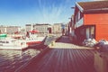 BODO, NORWAY - MAY 22, 2019: View of the marina and sailing boats. Yacht port located in the port of Bodo. Nordland. Norway