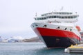 Cruise ship anchored at the dock in Bodo harbor, Norway, Europe