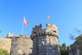 Bodrum castle from sea with boats in Bodrum Royalty Free Stock Photo