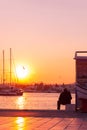 Bodrum marina at sunset