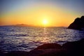 Bodrum, Turkey: Beautiful seascape at sunset over the sea with blue and pink pastel colors. Vacation Outdoors Seascape Summer Royalty Free Stock Photo