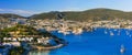 Bodrum, Turkey . hilltop view of marina and old town with fortress Royalty Free Stock Photo
