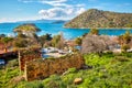 From above view of Gumusluk bay and town in Bodrum, Mugla, Turkey