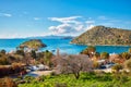 From above view of Gumusluk bay and town in Bodrum, Mugla, Turkey