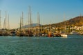 BODRUM, TURKEY: Luxury yachts marina at Bodrum,Marine tourist attractions in Bodrum. Royalty Free Stock Photo