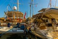 BODRUM, TURKEY: Luxury yachts marina at Bodrum,Marine tourist attractions in Bodrum. Royalty Free Stock Photo