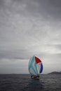 Bodrum Turkey 24 October 2018: Bodrum Sailing Cup Gulet Wooden Sailboats and sailing yachts racing.