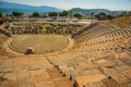 BODRUM, TURKEY: Panoramic view of the city from the amphitheater on a sunny day. Royalty Free Stock Photo