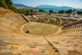 BODRUM, TURKEY: Panoramic view of the city from the amphitheater on a sunny day. Royalty Free Stock Photo