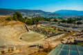 BODRUM, TURKEY: Panoramic view of the city from the amphitheater on a sunny day. Royalty Free Stock Photo