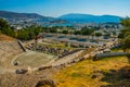 BODRUM, TURKEY: Panoramic view of the city from the amphitheater on a sunny day. Royalty Free Stock Photo