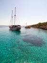 Pleasure excursion yachts near Orak Island in the Aegean Sea Royalty Free Stock Photo