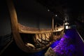 Bodrum - Turkey, September 30, 2023, Reconstructed ancient shipwreck in Museum of Underwater Archaeology - Uluburun shipwreck
