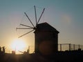 The windmill on the hill is the symbol of Bodrum, Turkey Royalty Free Stock Photo