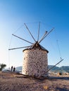 The windmill on the hill is the symbol of Bodrum. Tourist place. Bodrum, Turkey