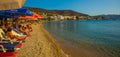BODRUM, TURKEY: View of Bodrum Beach, Aegean sea, traditional white houses, marina, sailing boats, yachts in Bodrum. Royalty Free Stock Photo