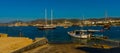 BODRUM, TURKEY: View of Bodrum Beach, Aegean sea, traditional white houses, marina, sailing boats, yachts in Bodrum. Royalty Free Stock Photo