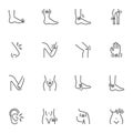 Body ache line icons set Royalty Free Stock Photo