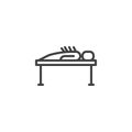 Body acupuncture therapy line icon