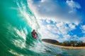Body Boarder Surfing Blue Ocean Royalty Free Stock Photo