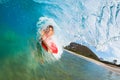 Body Boarder Surfing Blue Ocean Wave Royalty Free Stock Photo