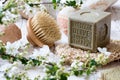 Body brush and olive oil soap for natural washing up