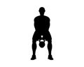 Body builder lifting weights silhouette Royalty Free Stock Photo