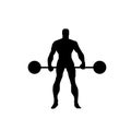 Body builder vector silhouette Royalty Free Stock Photo