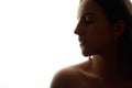 Body care female face silhouette woman Royalty Free Stock Photo