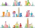 Body care products on a glass shelf Royalty Free Stock Photo