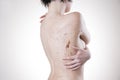 Body care, skin peeling back