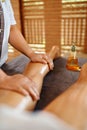 Body Care. Spa Massage Therapy. Woman Legs Anti-cellulite, Skincare Royalty Free Stock Photo