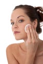 Body care - Young woman remove make-up Royalty Free Stock Photo