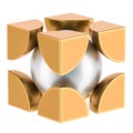 Body Centered Cubic Structure (BCC). 3D rendering