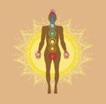 Body Chakras - healing energy, abstract illustration