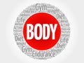 BODY circle stamp word cloud Royalty Free Stock Photo